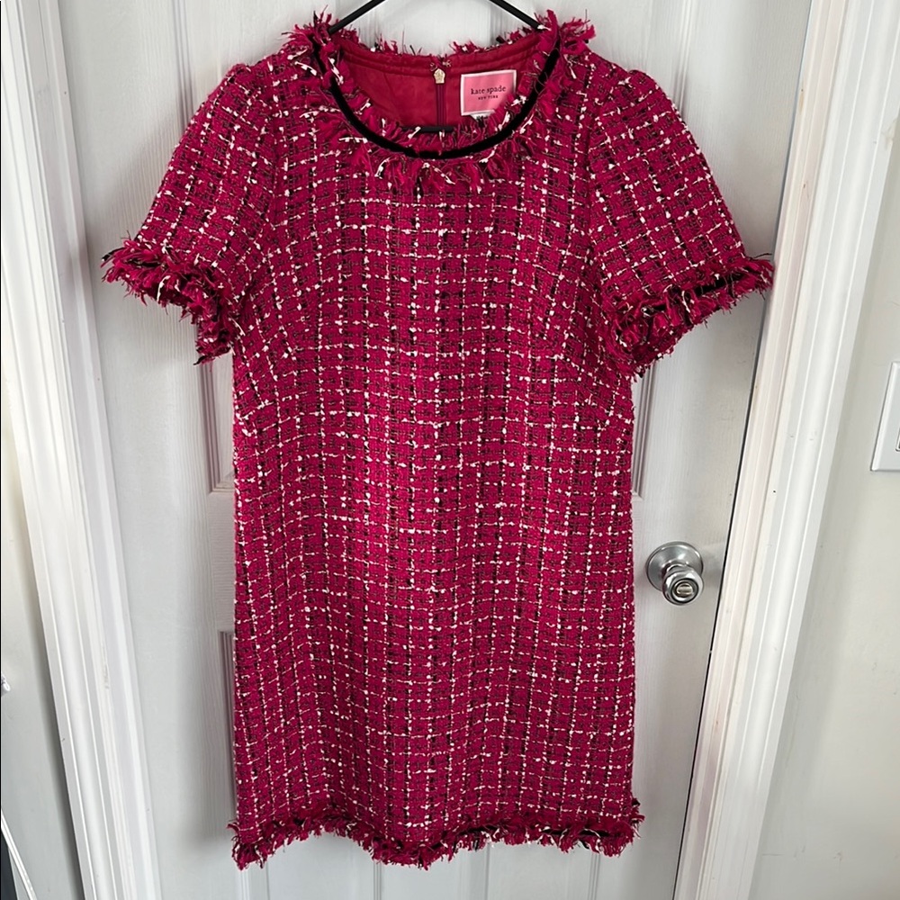 Kate Spade Pink Tweed Midi Dress